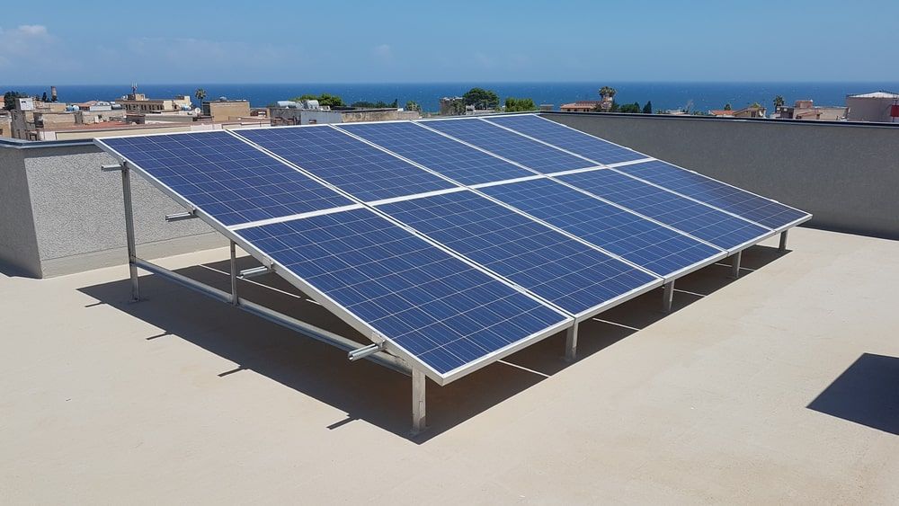 solar panel installation on flat roof