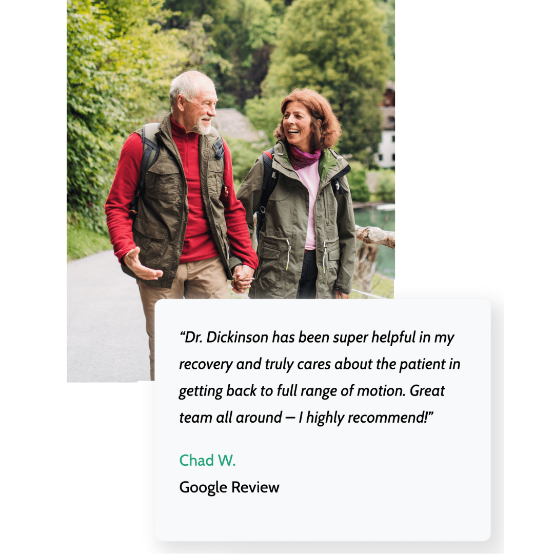 Happy couple with a featured testimonial