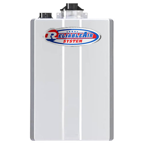 White Reliable Air System tank with overlaid text reading Reliable Air System on transparent background