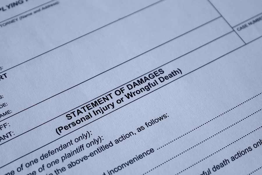 Personal injury or wrongful death paperwork