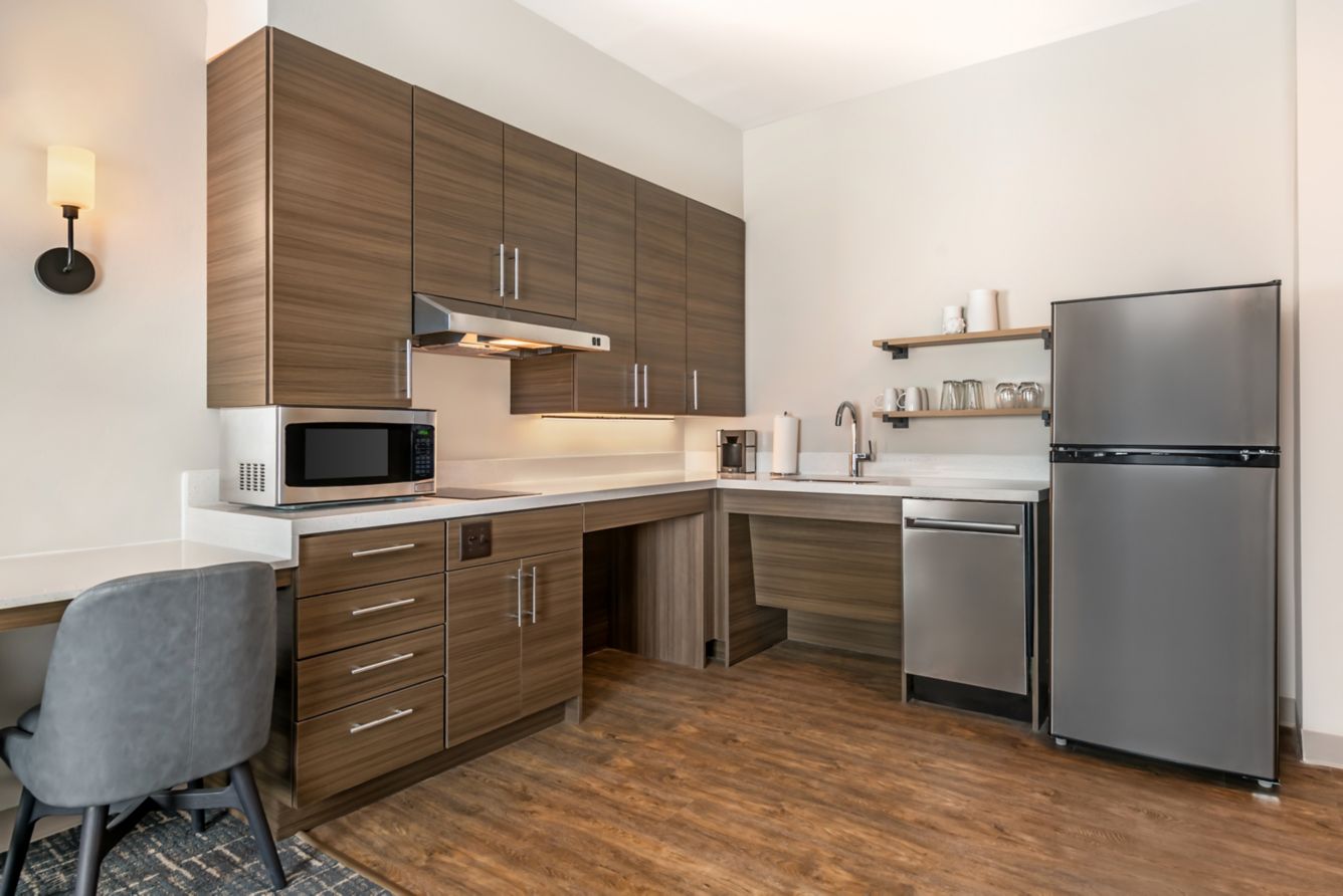 Residence Inn by Marriott Custom Guestroom Kitchen Millwork and Quartz