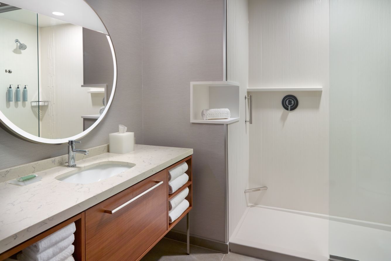 Courtyard and Residence Inn Dual Brand by Marriott Custom Guest Bath Vanity Millwork and Countertops