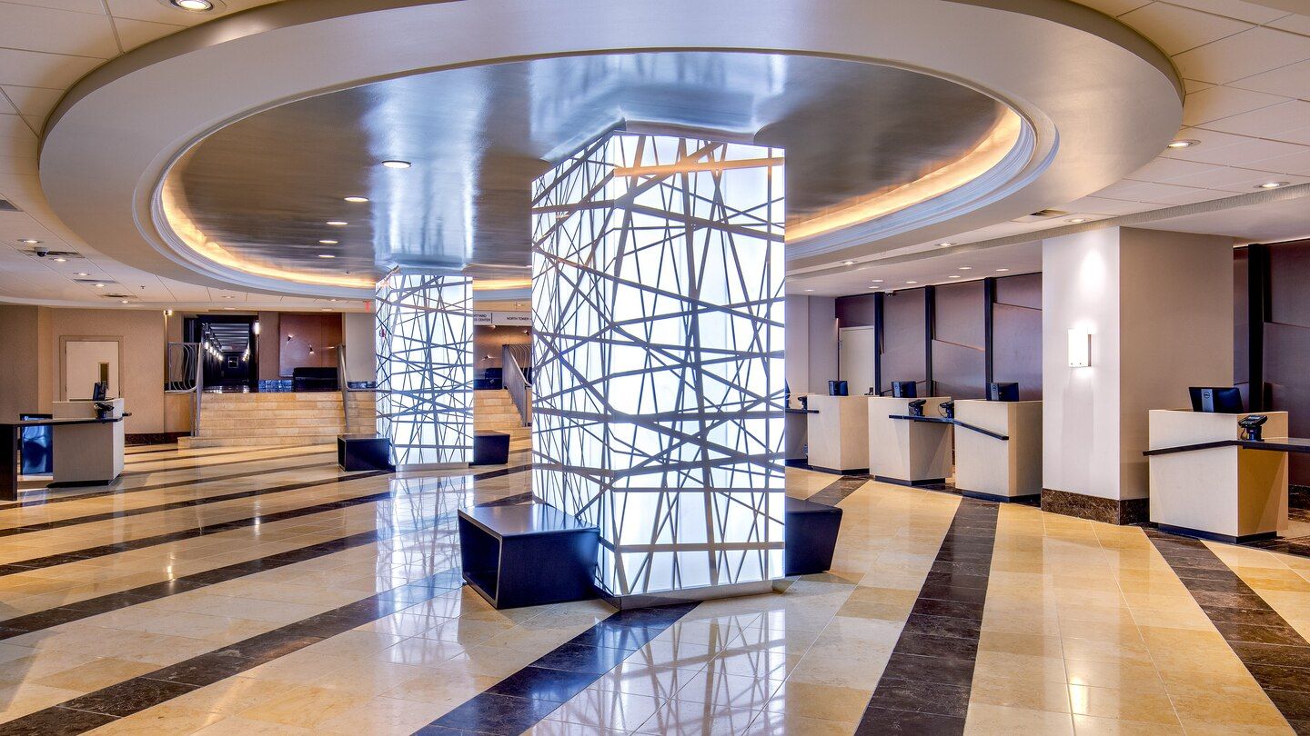 Sheraton Downtown Atlanta Custom Lobby Millwork and Quartz
