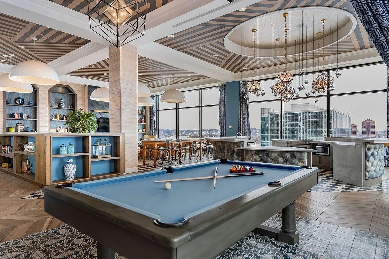 Parisian on Vine Apartments Custom Quartz Counters in Public Area Space