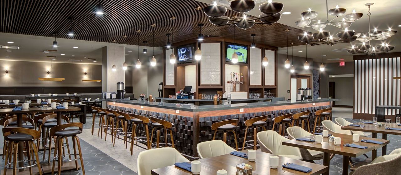 Doubletree Custom Lobby Bar Millwork and Quartz Countertops
