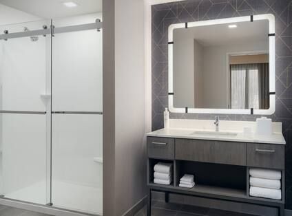 Homewood Suites by Hilton Custom Bath Vanity Millwork and Quartz
