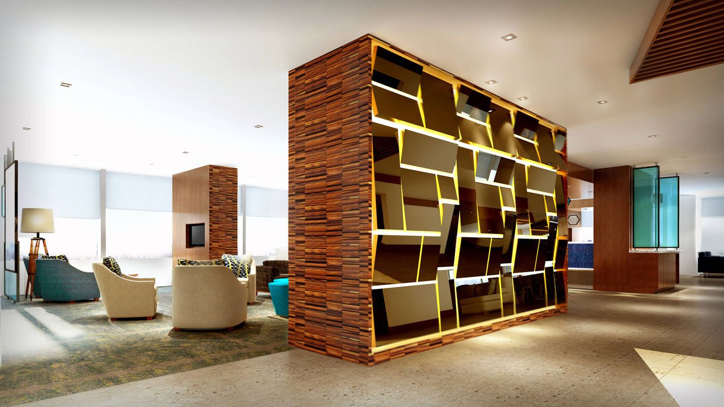 Residence Inn AC Marriott Custom Lobby Casework