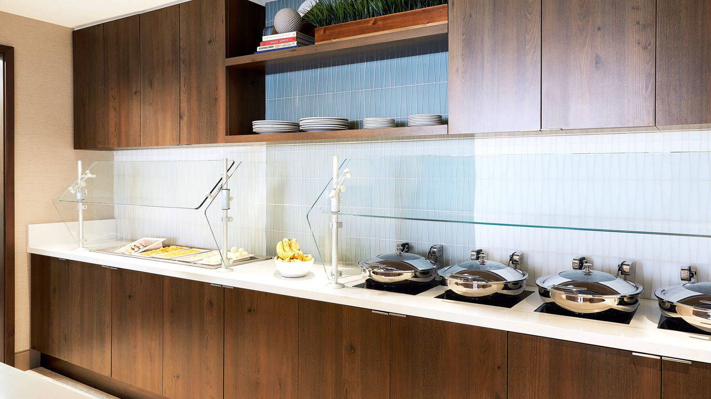 Residence Inn AC Marriott Breakfast Buffet Millwork and Quartz