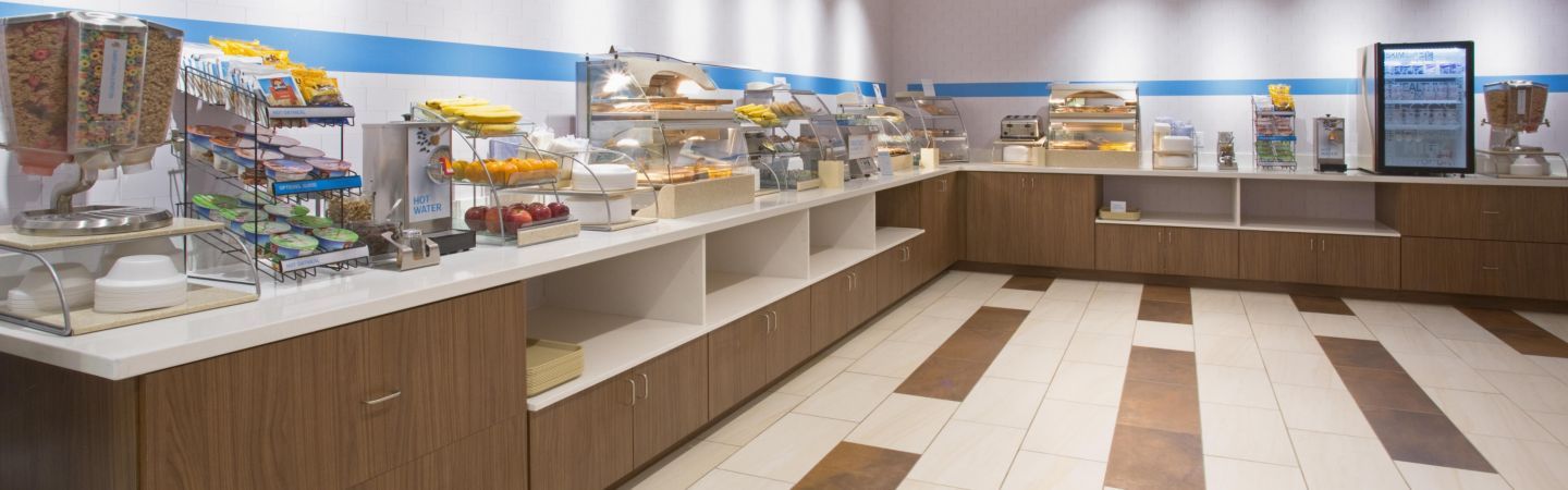 Holiday Inn Express Breakfast Area Cabinetry and Quartz
