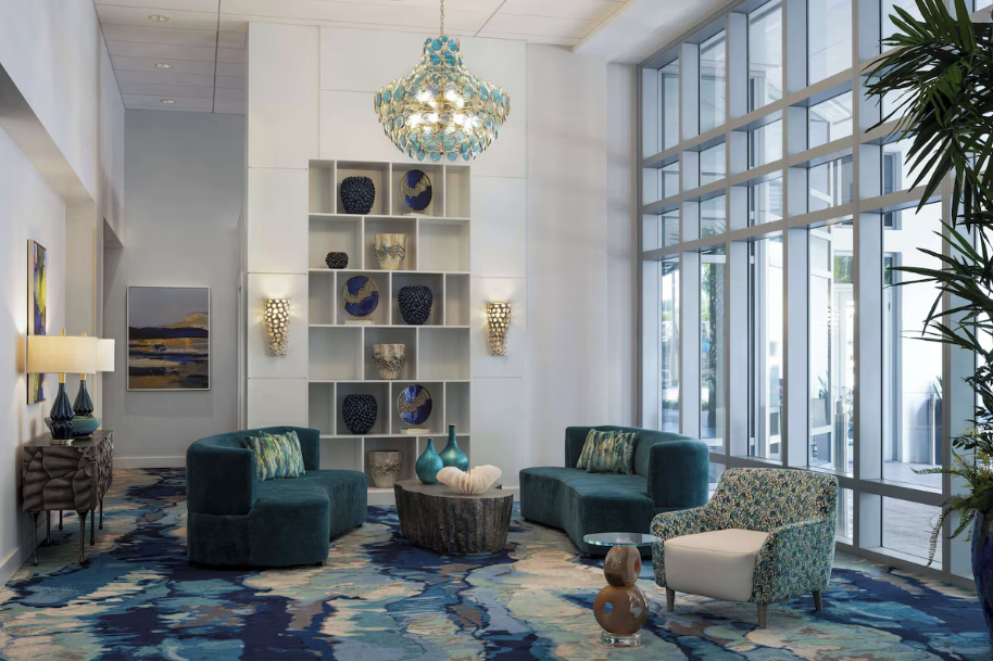 Hyatt Place Custom Lobby Quartz Gallery Shelving 