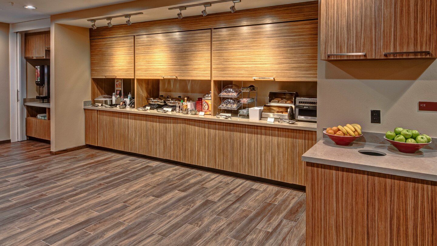 Marriott TownePlace Suites Breakfast Buffet Cabinetry and Counters