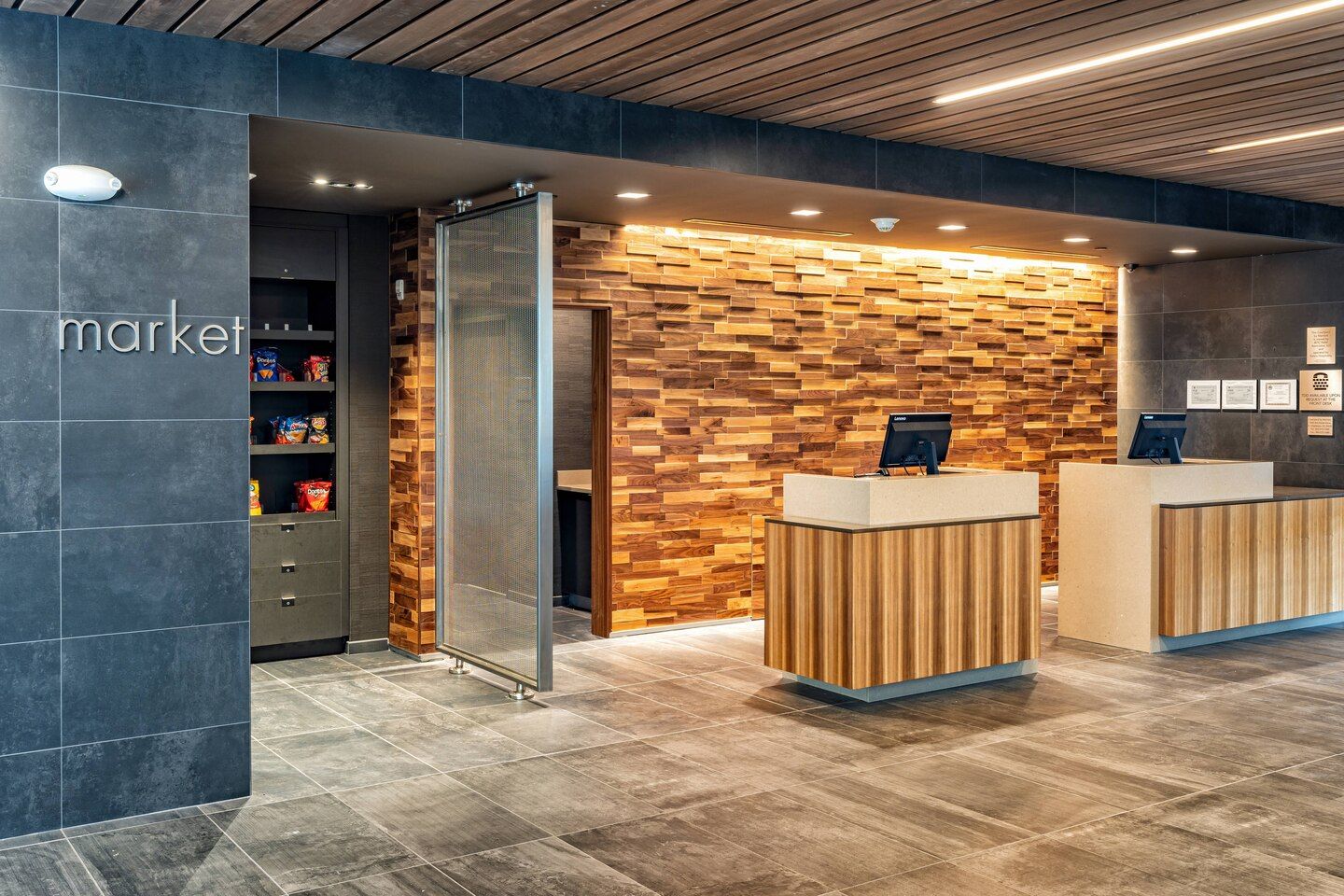 Courtyard by Marriott Front Desk Reception Pods and Market Millwork