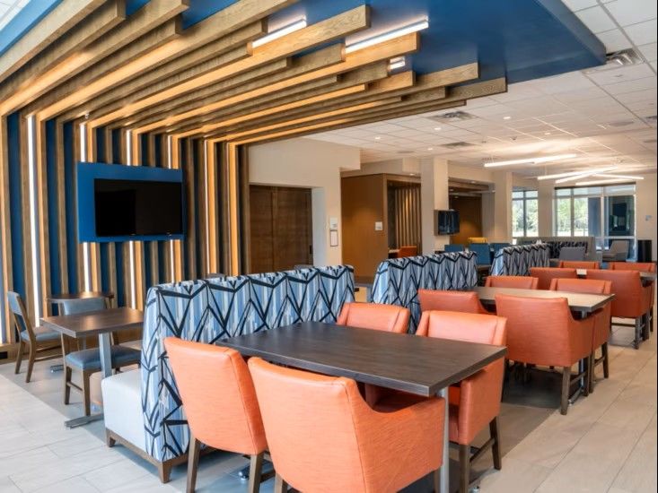 Holiday Inn Express Custom Lobby Millwork Wall Detail