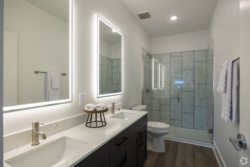 The National Apartments Unit Bathroom Custom Quartz Vanity