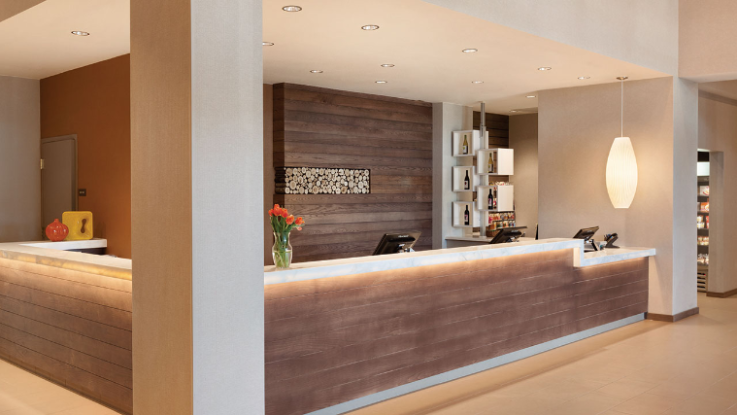 Hyatt House Custom Registration Desk Millwork and Countertops