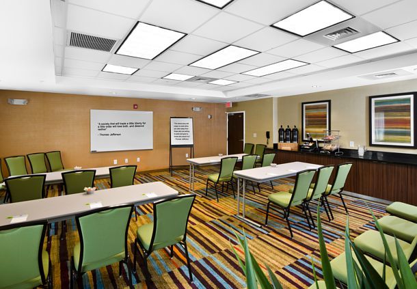 Courtyard Meeting Room Cabinetry and Quartz Countertops