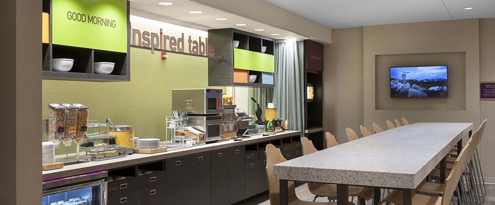 Home2Suites Custom Lobby Breakfast Buffet Cabinets and Counters