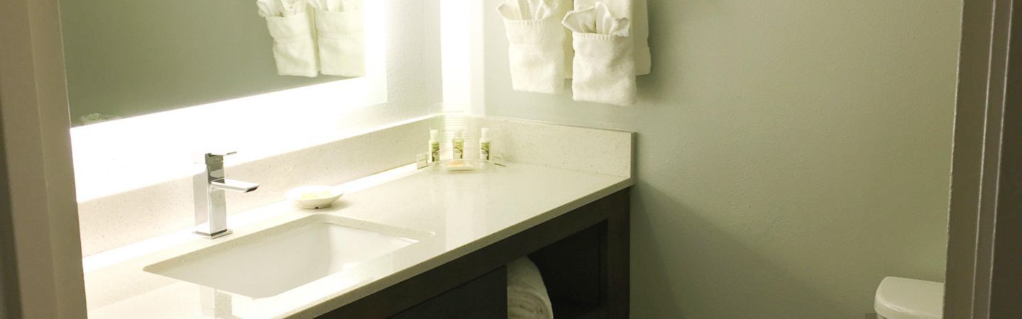 Holiday Inn Bathroom Vanity Millwork and Quartz