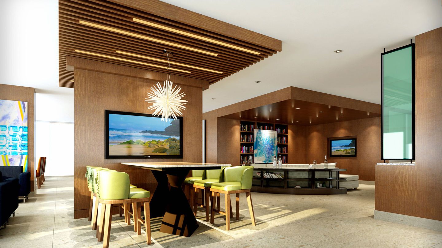 Residence Inn AC Marriott Custom Lobby Wall Millwork