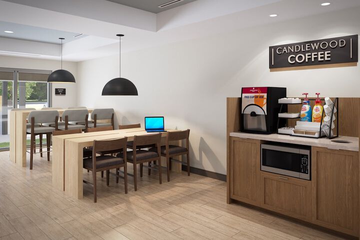 Candlewood Suites Coffee Bar with Custom Millwork and Counters