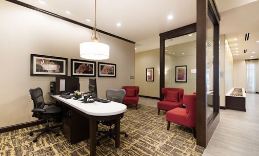 Homewood Suites Business Area Quartz and Millwork