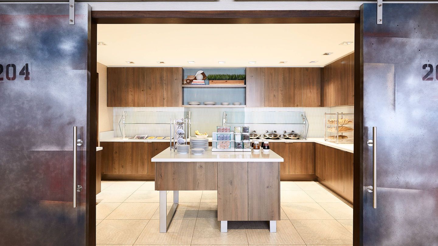 Residence Inn AC Marriott Breakfast Area Millwork and Quartz