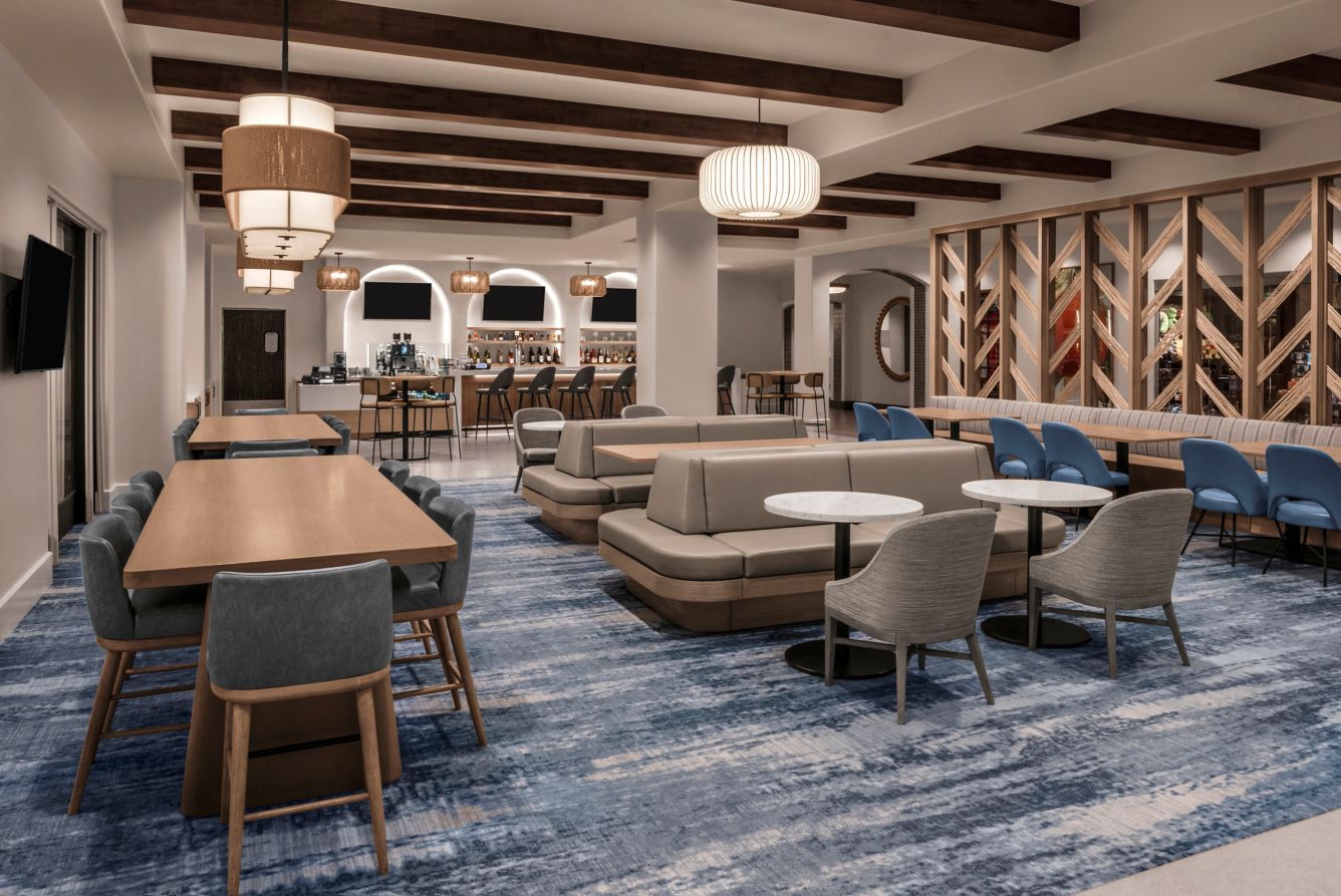 Courtyard by Marriott Custom Lobby Casework including Custom Focal Wall