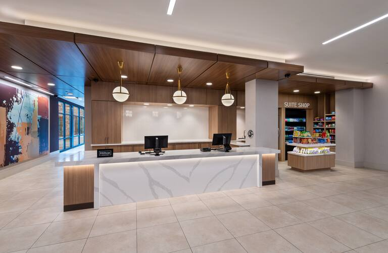 Homewood Suites by Hilton Hotels Lobby Front Desk and Market Custom Millwork and Countertops