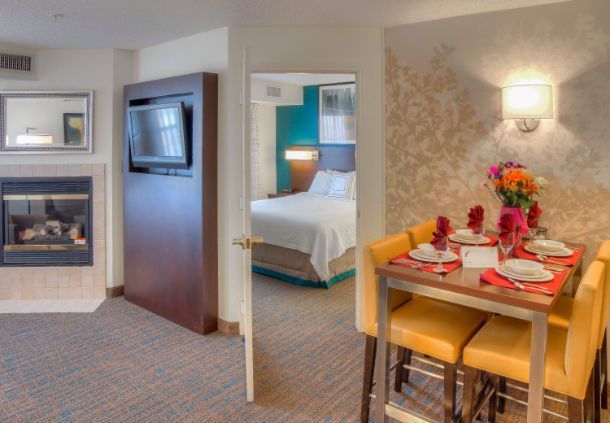 Residence Inn Custom Guest Living Room Millwork Focal Wall
