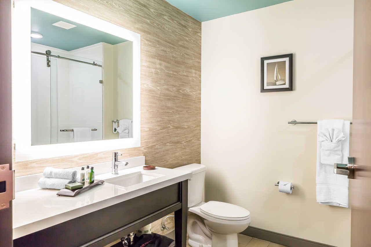 Marina Hotel Custom Bath Vanity Millwork and Counters