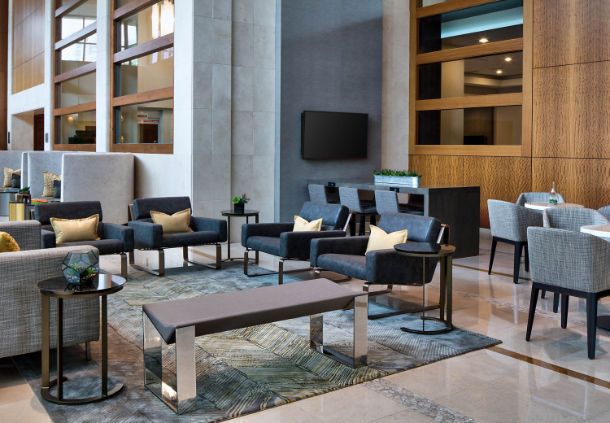 Marriott Custom Lobby Millwork Wall