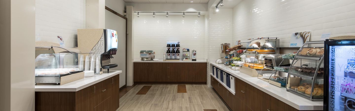 Holiday Inn Express Breakfast Area Cabinetry and Quartz Counters