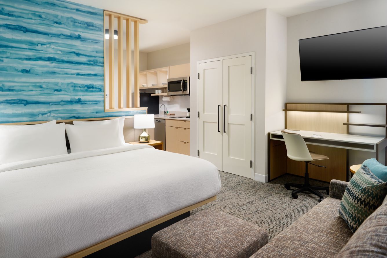 TownePlace and Springhill Suites Dual Brand by Marriott Custom Guest Room Slat Wall and Kitchen Cabinetry