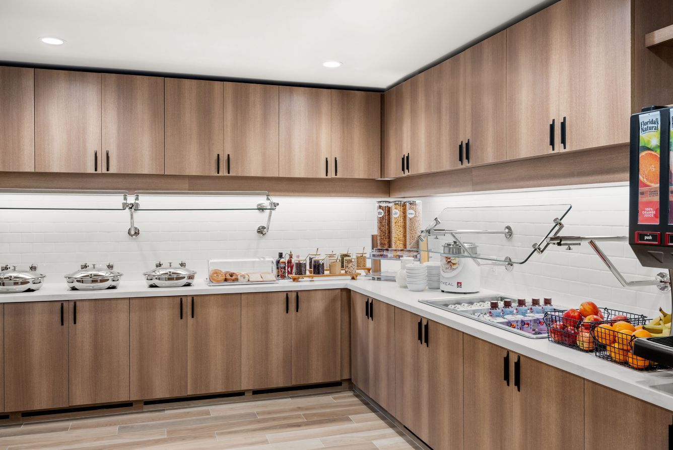 Residence Inn Public Area Kitchen Buffet Cabinetry and Quartz