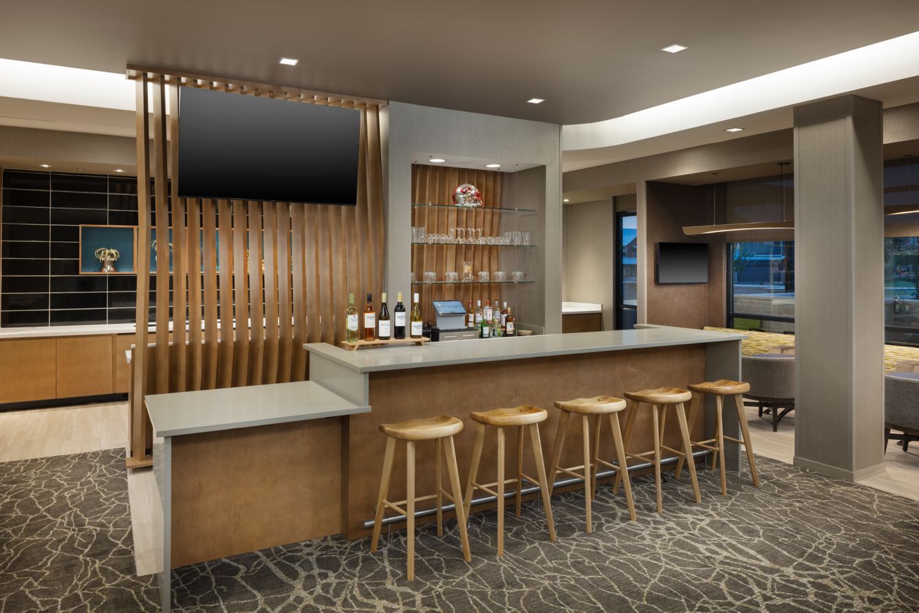 Springhill Suites by Marriott Custom Lobby Bar Weave Wall, Casework, and Counters