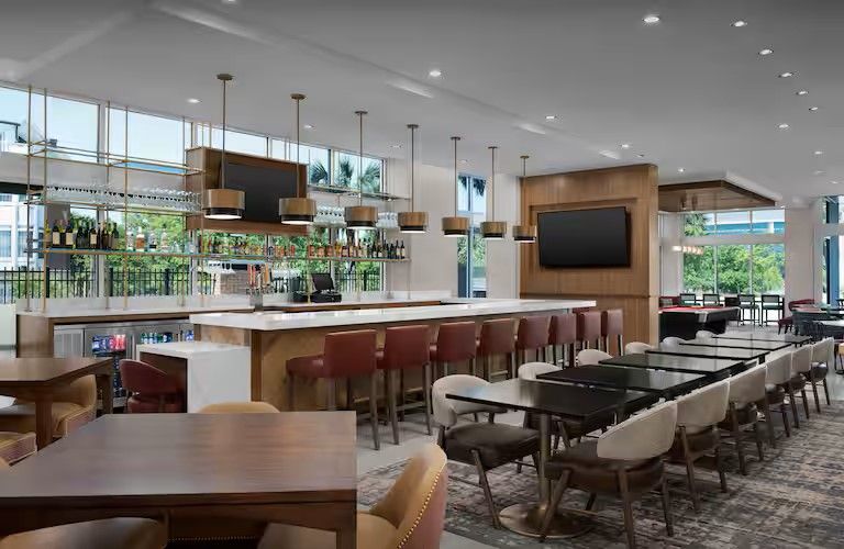 Homewood Suite & Tru by Hilton Custom Bar Area Millwork, Including Focal Wall