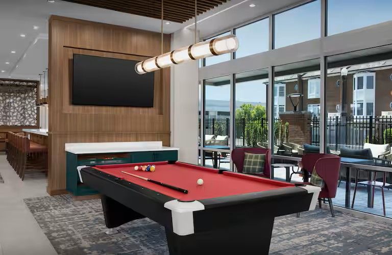 Homewood Suites & Tru by Hilton Custom Lobby Bar Focal Wall
