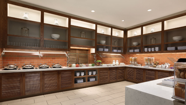 Hyatt House Custom Breakfast Buffet Cabinets and Counters
