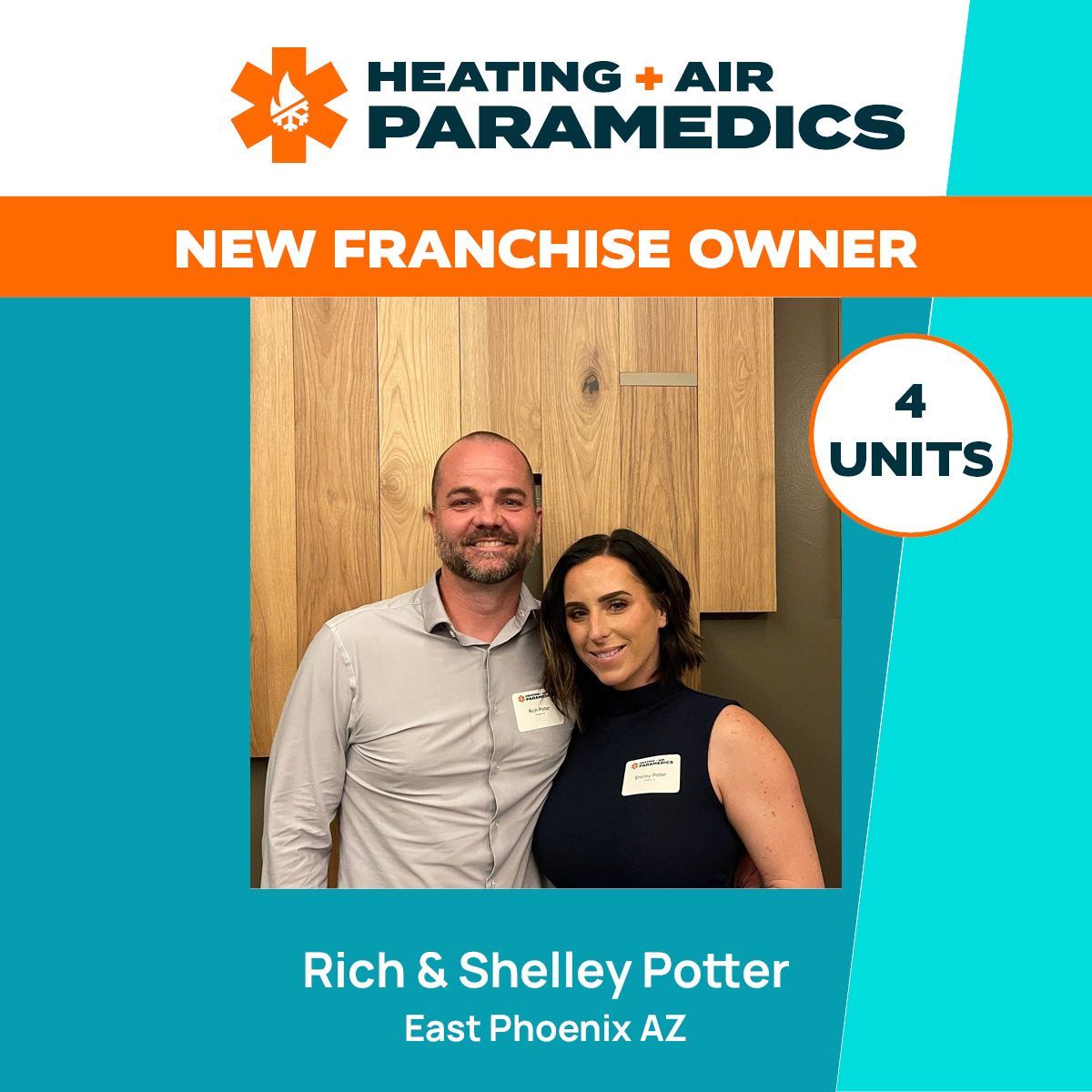 New franchise owners, Rich and Shelley Potter in the East Valley area, including Tempe, Chandler, San Tan Valley and Alta Mesa.