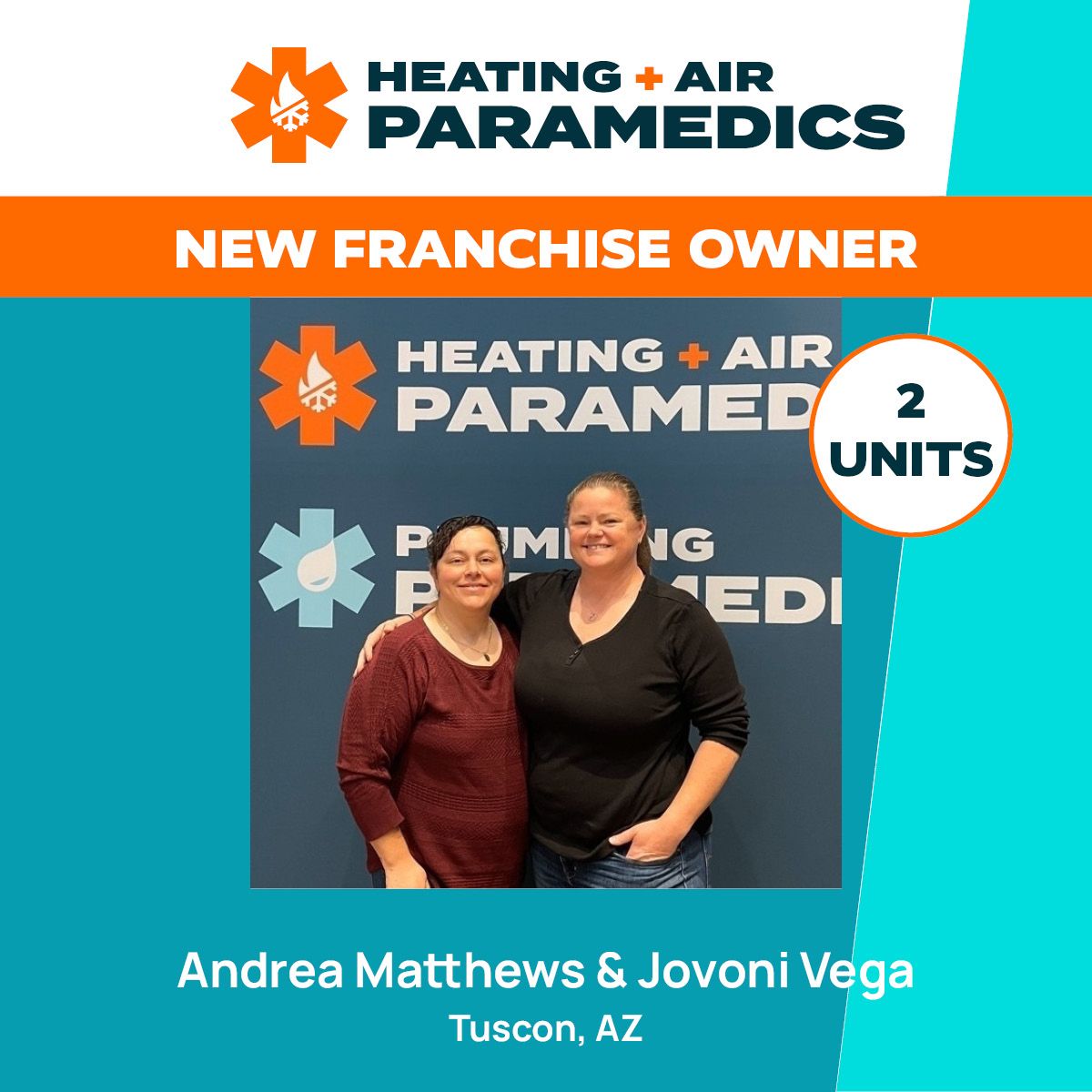 New Heating + Air Paramedics Franchise Owers, Andrea "Drea" Matthews and Jovoni Vega in Tucson, AZ