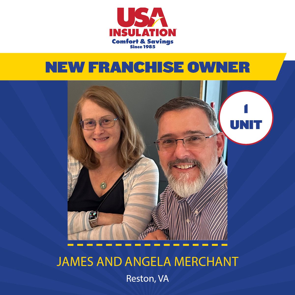 James and Angela Merchant, USAI Insulation franchise owners.