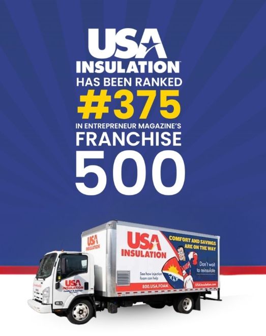 USA Insulation Ranked Among the Top Franchises in Entrepreneur Media's Franchise 500®