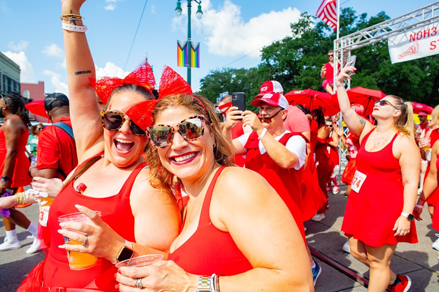 red run dress For The Roses Nicole & B Boutique The most glamorous New Orleanians come out in August to show off their finest fashions PHOTOS: Hundreds come dressed to