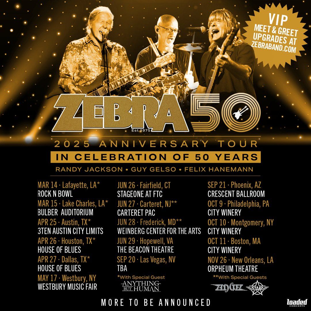 Zebra's 50th Anniversary Tour to Stop at the Orpheum in November