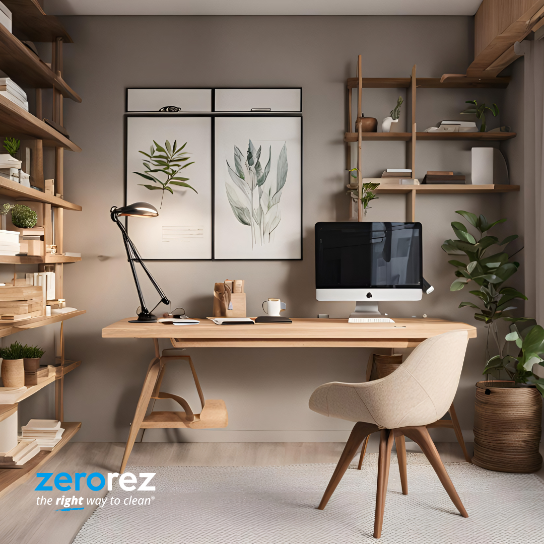 home office that is clean and organized