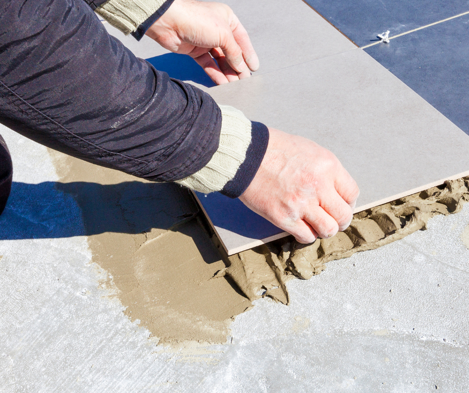 laying tiles outdoors in cold weather