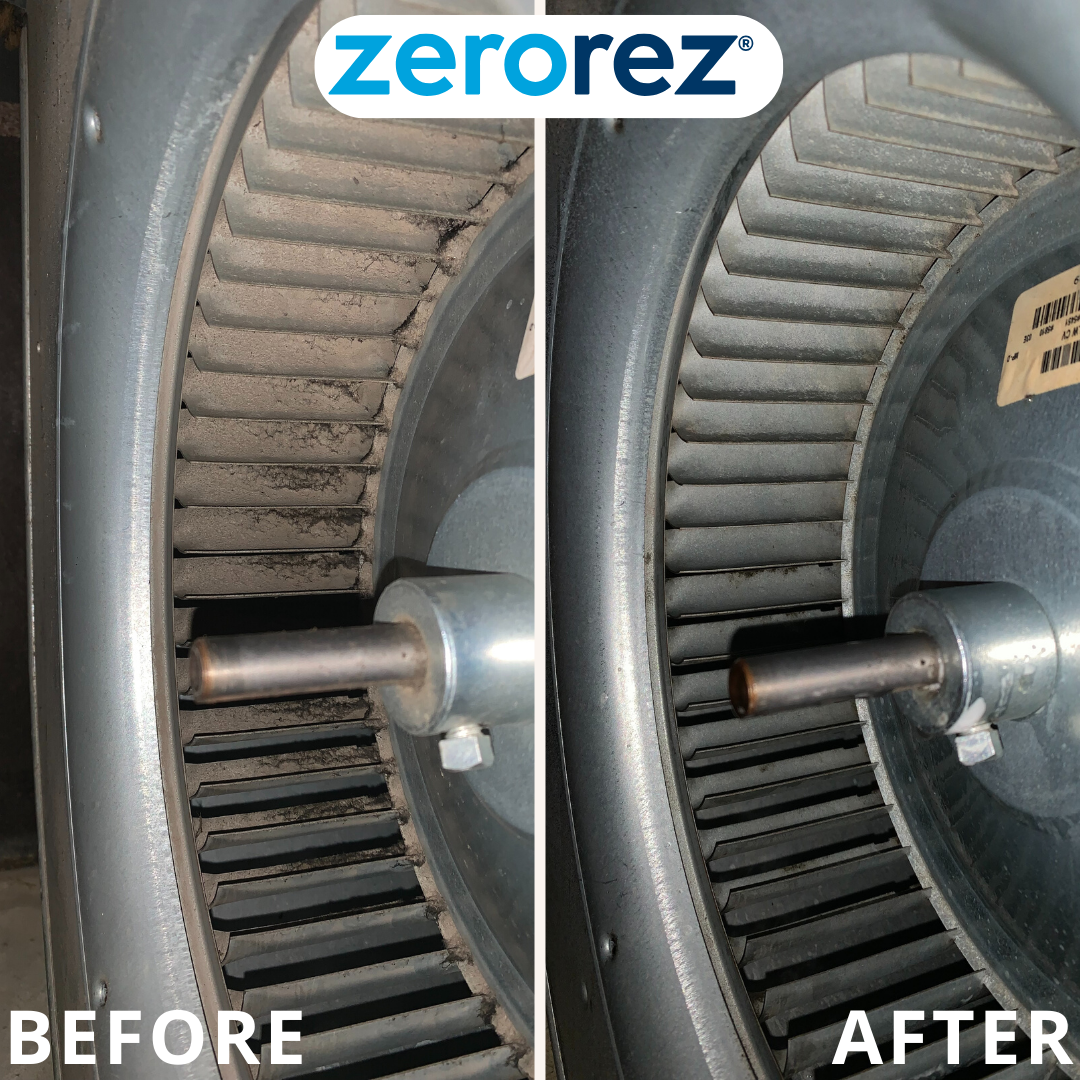 before and after cleaning air ducts with Zerorez®