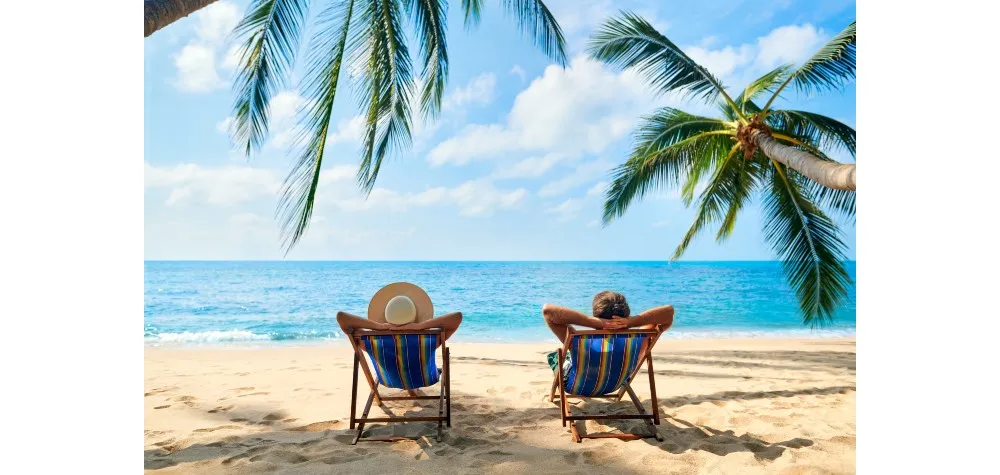 couple relaxing on a beach