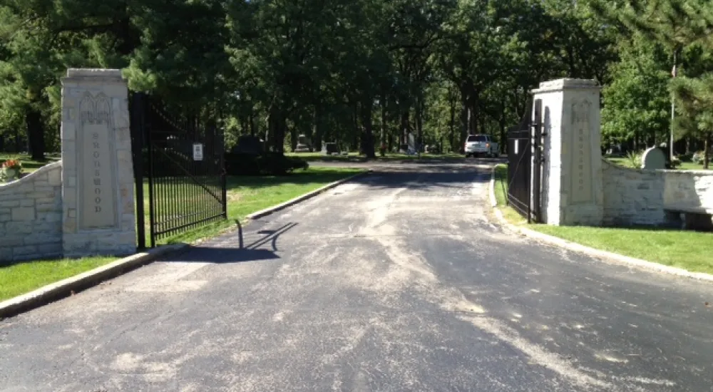 a road with trees on the side