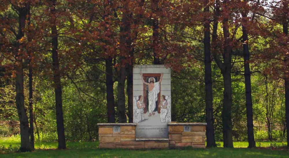 a statue in a park